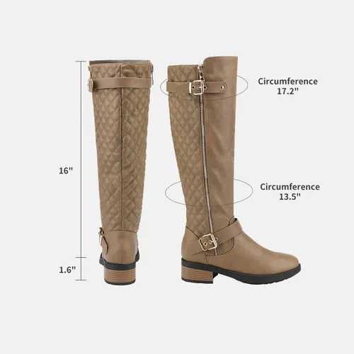 Miniatura 2 de DREAM PAIRS - Botas de montar de invierno para mujer, cómodas, hasta la rodilla y de pantorrilla ancha