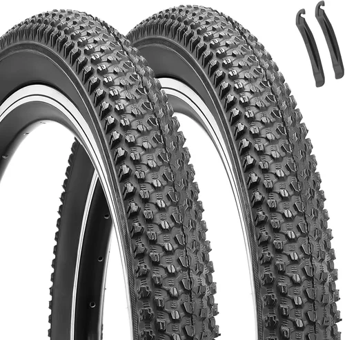 Hycline Paquete de 2 neumáticos para bicicleta de montaña: neumáticos de bicicleta plegables de repuesto de 20/24/26/27.5 pulgadas resistentes al
