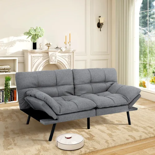 Miniatura 9 de MUUEGM Sofá cama futón de espuma viscoelástica, moderno sofá de oficina, cama convertible para espacios pequeños, apartamento, oficina, con respaldo