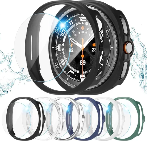 Miniatura 8 de Pack de 12 fundas para Samsung Galaxy Watch 6 de 40 mm, protector de pantalla con cubierta de policarbonato duro y película protectora de vidrio