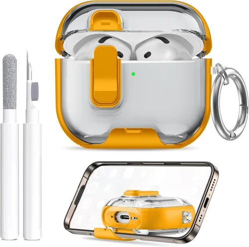 Miniatura 30 de Compatible Airpods 4 Case (2025) with Phone Stand & Cleaner Kit,Print Soft Silicone Lock Clip Apple AirPods 4th Generation Case, Airpod 4 Cover with