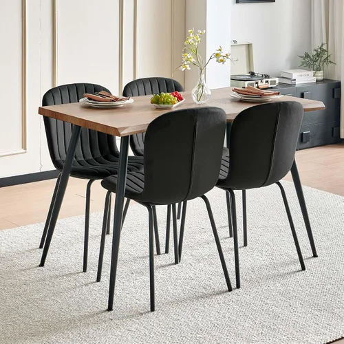 Miniatura 27 de Juego de Mesa de Comedor Redonda de 37 Pulgadas para 4, Moderno Juego de Café de Cocina de Círculo Pequeño para Apartamento, Sala de Estar, Oficina