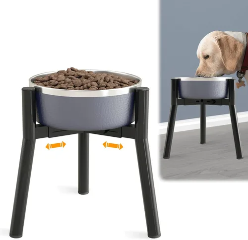 Miniatura 9 de Soporte Ajustable Elevado para Cuenco de Perros de 7-10.6" de Diámetro para Comida y Agua - Comedero Elevado de 11" de Altura para Mejorar