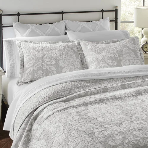Miniatura 10 de Laura Ashley - Juego de edredón individual, ropa de cama reversible de algodón con funda a juego, decoración ligera del hogar, ideal para todas