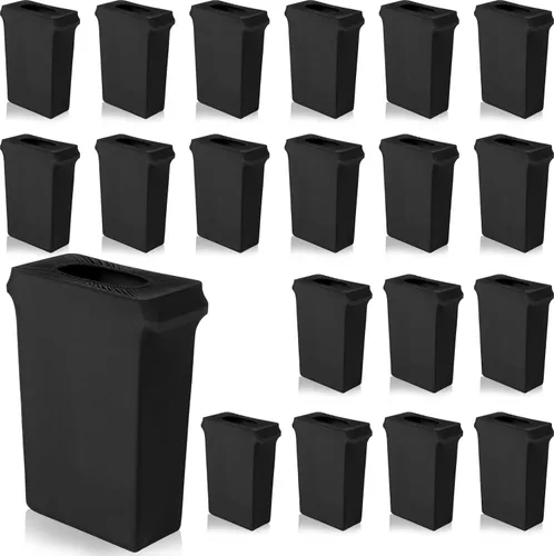 Miniatura 8 de Windyun 4 piezas de 23 galones de elastano estirable para basureros para bodas, fiestas, decoración de recaudación de fondos para el hogar y el Negro
