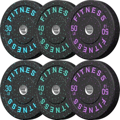 Miniatura 20 de HANDBODE Placas de Parachoques de 2 Pulgadas de Alto Rebote, Juego de Placas de Peso Olímpico 45/100/160/190/260/300lb, Juego de Placas