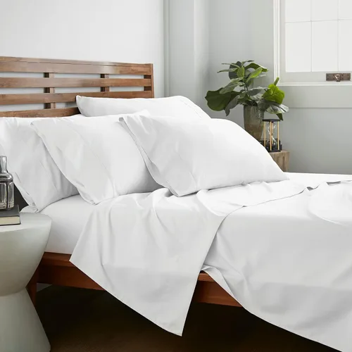 Miniatura 9 de American Home Collection - Juego de sábanas y fundas de almohada estampadas de 6 piezas, con 14 pulgadas de caída; sábanas de microfibra con doble