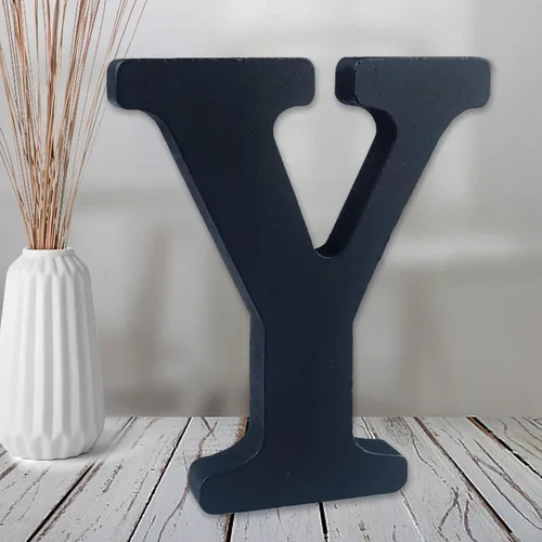 Miniatura 30 de AOCEAN Letras de madera de 6 pulgadas en negro, letra de madera sin terminar para letras decorativas de pared, letras en relieve, letrero de corte B