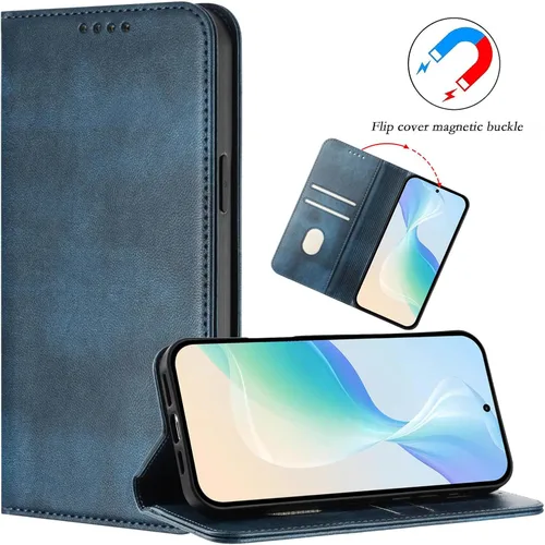 Miniatura 3 de Funda compatible con Motorola Moto E22 4G, compatible con Motorola Moto E22i 4G Card Slotting Wallet Phone Funda de cuero azul