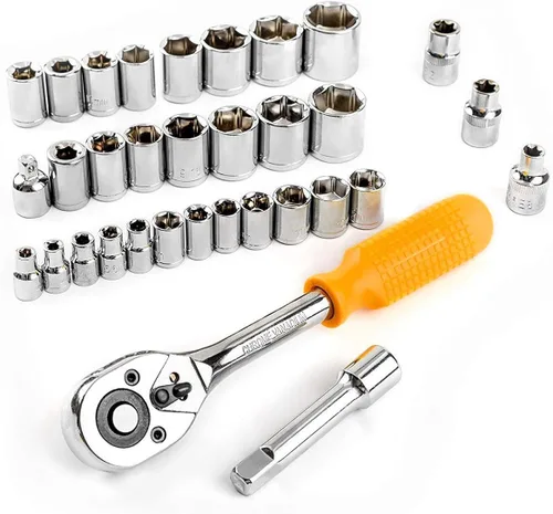 Miniatura 4 de DEKO PRO Juego de herramientas de 128 piezas, kit de herramientas manuales para el hogar, juego de herramientas de reparación automática, con caja