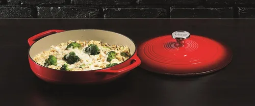Miniatura 7 de Lodge EC7D43 - Horno holandés de hierro fundido esmaltado, 7.5 cuartos de galón, Island Spice Red y cazuela cubierta de hierro fundido esmaltado