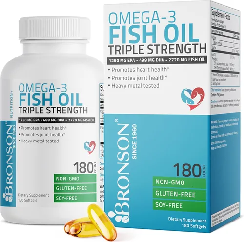 Miniatura 7 de Suplemento de aceite de pescado con Omega 3 de triple fuerza, 0,096 oz, 1250 EPA 488 DHA, sin OGM, sin gluten, el suplemento más potente con Omega 3