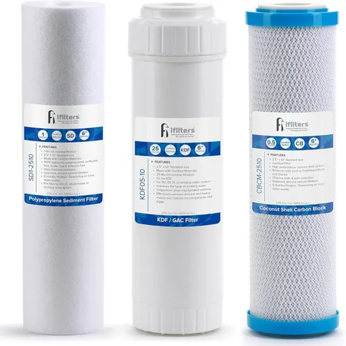 Juego de filtros de reemplazo de agua potable para sistemas de filtración de 3 etapas