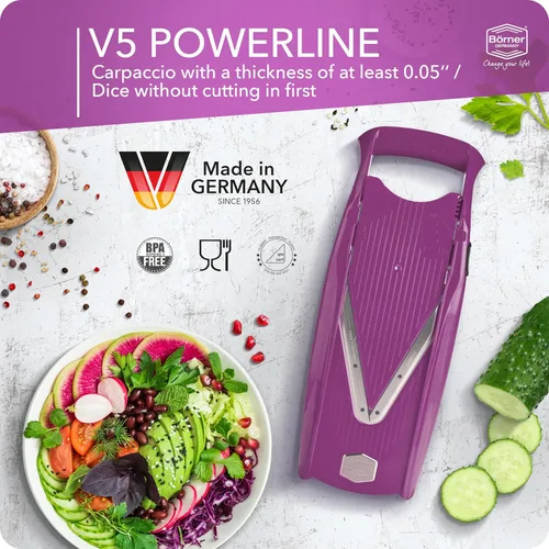Miniatura 3 de Börner V5 PowerLine - Juego profesional de cortadores de verduras (7 piezas) • Cortador de verduras (cepilladora en V) para frutas y verduras +