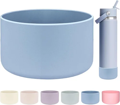 Miniatura 38 de HEYSKAY Bota protectora de silicona para botella de agua Hydro Flask, botella de agua de boca ancha, protector inferior de silicona antideslizante