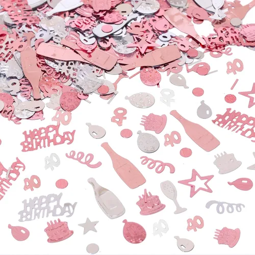 Miniatura 11 de Confeti de cumpleaños número 13, confeti de oro rosa número 13, confeti de papel de aluminio metálico, estrella para pastel de cumpleaños, confeti