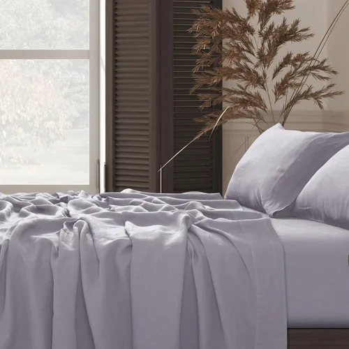 Miniatura 7 de Tribeca Living Juego de sábanas y fundas de almohada de percal de algodón egipcio fresco y suave, tamaño California King, bolsillo extra profundo