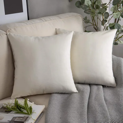 Miniatura 44 de Phantoscope Paquete de 2 Fundas de Cojín Decorativas de Terciopelo Suaves Sólidas Cuadradas para Sofá Color Taupe 22 x 22 pulgadas 55 x 55 cm Gris