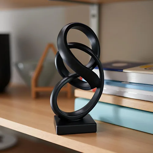 Miniatura 3 de Escultura decorativa de cinta abstracta moderna de 10 pulgadas, esculturas de nudo, decoración del hogar, estatuas de mesa de café, decoración