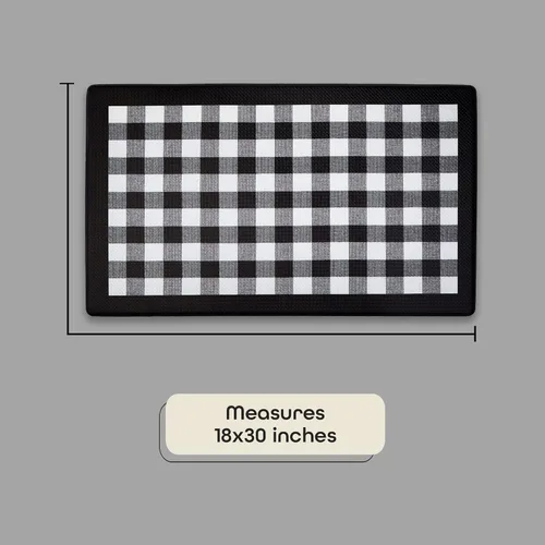 Miniatura 3 de Tapete antifatiga para piso de comodidad - 18 x 30 pulgadas (Buffalo Check Negro) - Alfombra impermeable y antideslizante - Fácil de limpiar, tapete