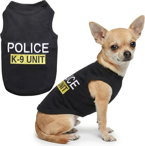 Miniatura 39 de Camiseta para Perro Parisian Pet - Camiseta Bordada FBI - 100% Algodón, Ropa Transpirable para Perros - Chaleco para Mascotas Sin Mangas - Camisas