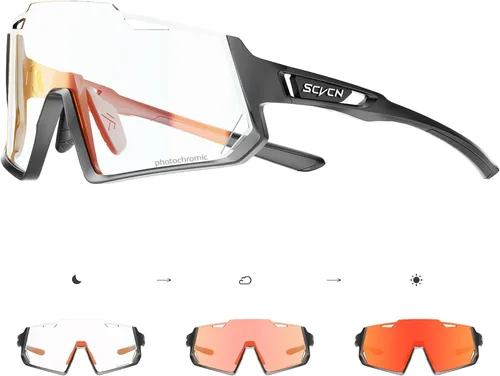 SCVCN Gafas de ciclismo fotocromáticas Gafas de sol deportivas transparentes hombres mujeres MTB BMX Running Driving