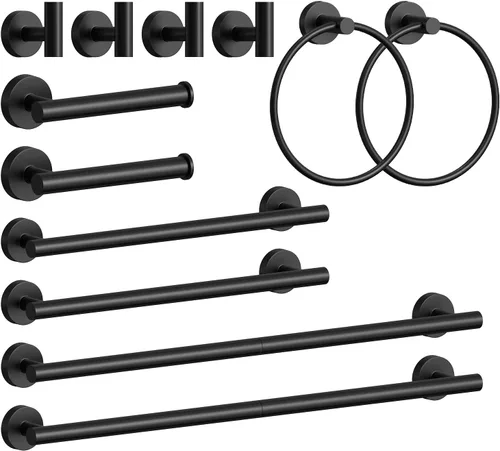 Miniatura 11 de Juego de accesorios de baño de 5 piezas de acero inoxidable SUS 304 de oro cepillado de 26 pulgadas, juego de toallero de baño, conjunto