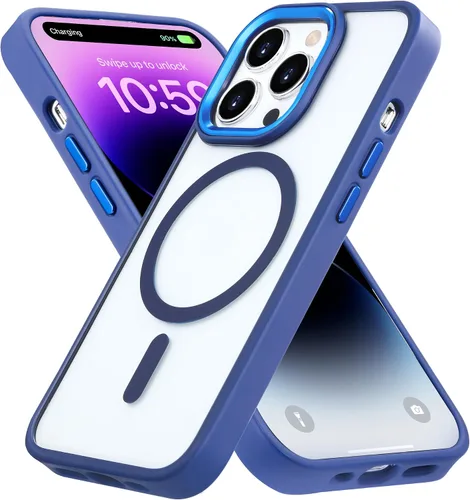 Funda magnética diseñada para iPhone 11 Pro Max, [probada en caídas de grado militar] [compatible con MagSafe] Funda protectora delgada translúcida