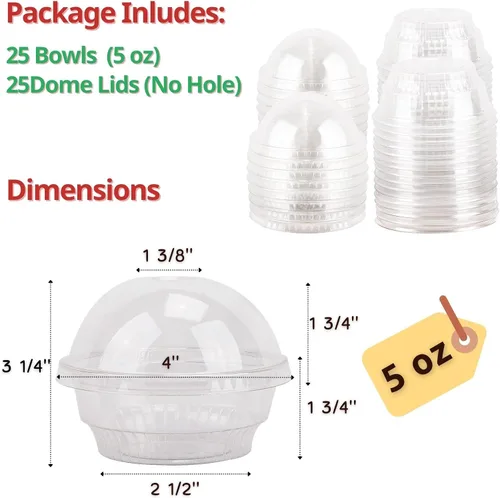 Miniatura 3 de Tazas de postre de plástico transparente con tapa, 30 juegos de cuencos desechables para helado, parfait, pudín de plátano, gelatina y postres