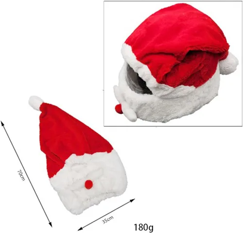 Miniatura 6 de Cubierta de casco de motocicleta de Papá Noel de Navidad, accesorios de decoración para montar en Navidad, Santa motocicleta, cubierta de casco