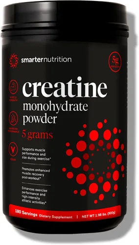 Miniatura 12 de SMARTERNUTRITION Monohidrato de creatina en polvo, 5000 mg (0.18 oz) por porción, polvo de creatina para mujeres y hombres, sin sabor, apoyo previo