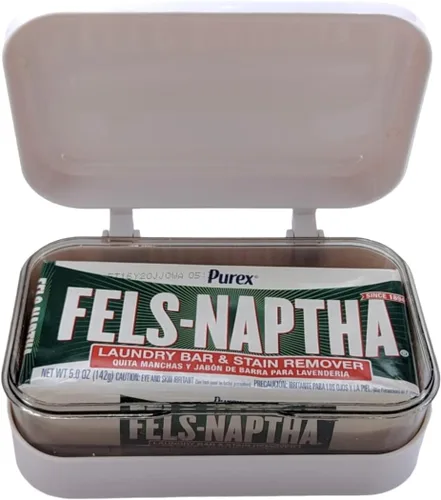 Miniatura 2 de Fels-Naptha Brown - Barra de lavandería resistente y quitamanchas (5 onzas) con caja de jabón BlehBlu