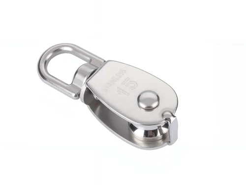 Miniatura 4 de I-MART Paquete de 12 poleas M15, polea giratoria de acero inoxidable 304, polea de cuerda resistente para elevación, polea de cable para cuerda