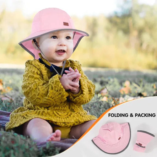 Miniatura 7 de Sombrero de sol para bebé, sombreros de protección solar para niños pequeños, UPF 50+, gorra de playa de verano al aire libre para niños y niñas