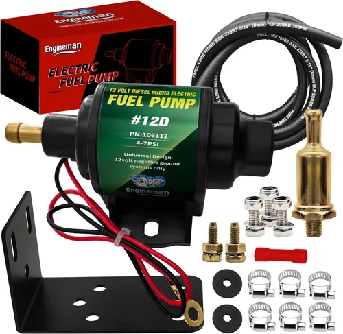 Miniatura 11 de 12D Bomba de combustible eléctrica diesel micro universal de 5/16 pulgada de entrada y salida 12V 1-2 A, 35 GPH, 4-7 PSI 4-7PSI 35 GPH para diesel