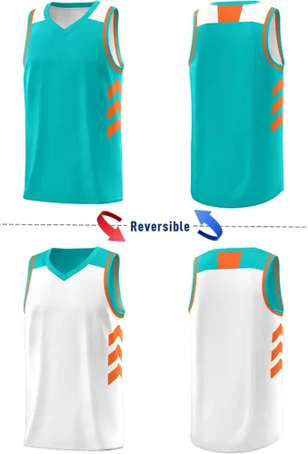 Miniatura 7 de KXK Camiseta de baloncesto reversible en blanco para hombre, uniforme de equipo, atlético, hip hop, camisetas de baloncesto S-4XL