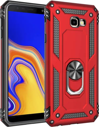 Funda para Samsung Galaxy J4 Plus, soporte de anillo giratorio de 360 grados para Samsung SM-J415GN/DS Galaxy J4+ / SM-J415FN/DS SM-J415F/DS Rojo
