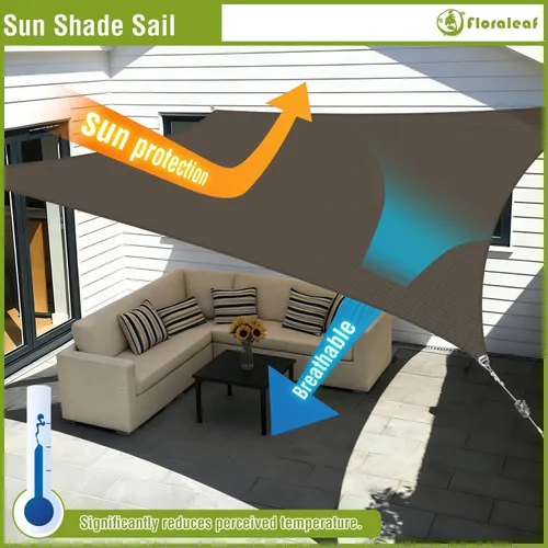 Miniatura 5 de Toldo rectangular de 11 x 11 pies, parasol resistente con cable de alambre y anillo en forma de A, toldo con bloqueo UV para patio, patio, césped