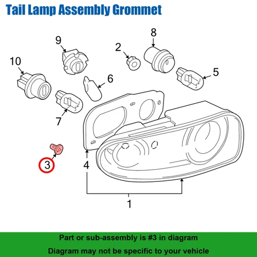 Miniatura 3 de 25 ojales de luz trasera con sellador GA7B-51-146 para Mazda 2 3 6 CX-3 CX-30 CX-5 CX-50 CX-9 Miata Millenia MPV MX-5Miata Protege RX-8 1995-On