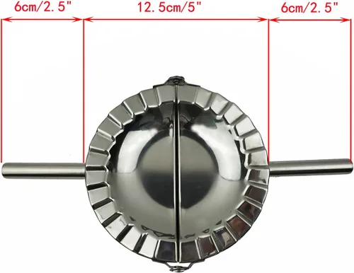 Miniatura 2 de Máquina para hacer albóndigas de acero inoxidable, molde de prensa Goya Empanada XL de 5 pulgadas, crimpadora de moldes de ravioles, cortador