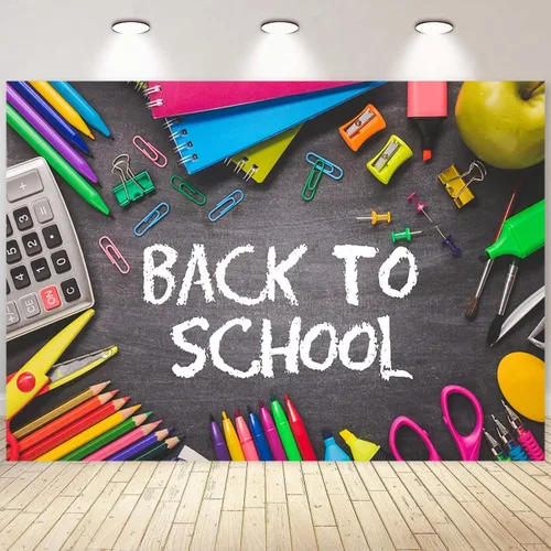 Miniatura 19 de Telón de fondo de pizarra negra para el regreso a clases, fondo de fotografía para el primer día de escuela, accesorios para cabina de fotos