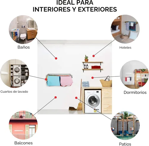 Miniatura 7 de Step Up Tendedero de Secado de Ropa (28 Pulgadas Blanco), Montado en la Pared, Tendedero de Ropa Retráctil, Capacidad de 40 Libras, 11.6 Pies