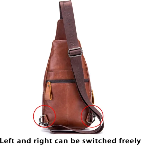 Miniatura 3 de LUKZIJAES Bolso bandolera de cuero genuino para hombre