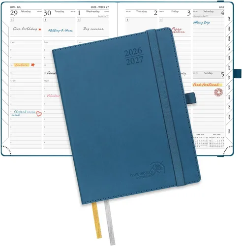Miniatura 39 de POPRUN Agenda de bolsillo 2026-2027, tamaño del bolso, 4 x 6.25 pulgadas, calendario de bolsillo (julio de 2026 a junio de 2027) para bolso