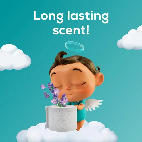 Miniatura 4 de Angel Soft Papel higiénico con tubo perfumado de lavanda fresca, 8 megarrollos = 32 rollos regulares, papel higiénico suave y fuerte