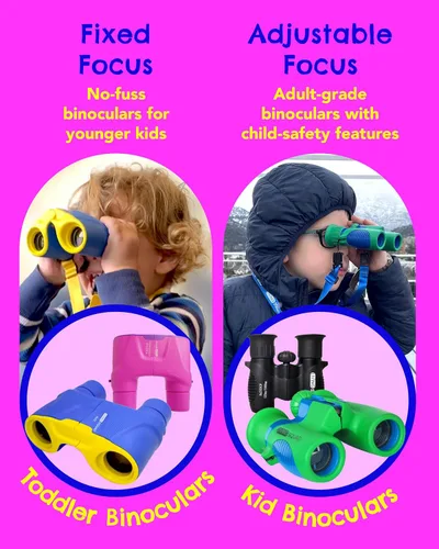 Miniatura 7 de Binoculares para niños de 8 x 21 pulgadas, sin enfoque, kit de aventura al aire libre a prueba de golpes para niños y niñas de 3 a 12 años, diseño