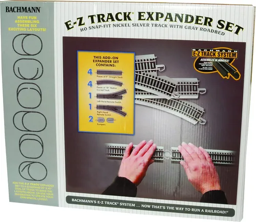 Bachmann Trains SnapFit EZ Track - Juego de expansor de diseño de riel de níquel plateado con escala HO gris para carreteras, tamaño mediano