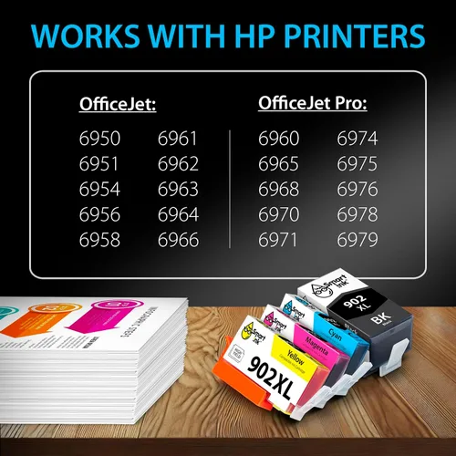 Miniatura 3 de Smart Ink Cartucho de tinta de repuesto compatible para HP 902 XL 902XL (4 combo Pack) para usar con impresoras Officejet Pro 6978 6968 6974 6975