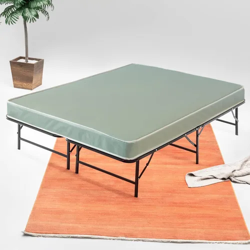 Miniatura 8 de Base de cama Quickbase de metal de 14 pulgadas con colchón de espuma de alta densidad de 5 pulgadas, parte superior firme media, 75 x 30, gris