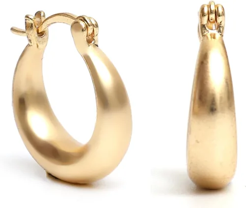 Miniatura 85 de Gempires - Aretes ligeros y gruesos, delicados y minimalistas, hipoalergénicos, chapados en oro, sin deslustre, diseño clásico, para uso diario
